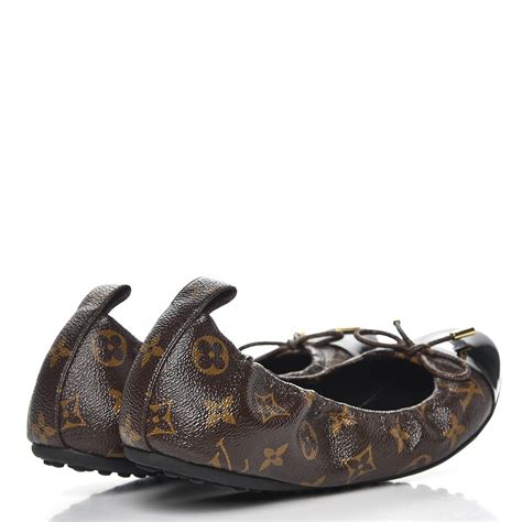 LOUIS VUITTON Monogram Flirty Ballerina Flats 42 Black 